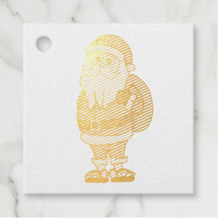Santa Claus Christmas Flip Flops Favour Tags