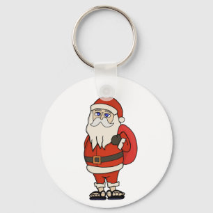 Santa Claus Christmas Flip Flops Key Ring