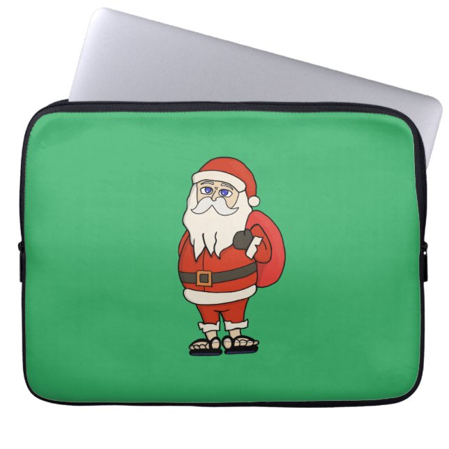 Santa Claus Christmas Flip Flops Laptop Sleeve (Front)