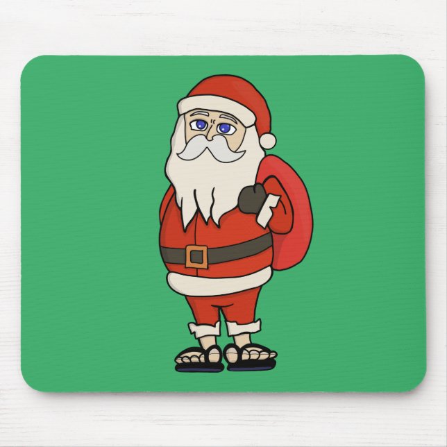 Santa Claus Christmas Flip Flops Mouse Mat (Front)