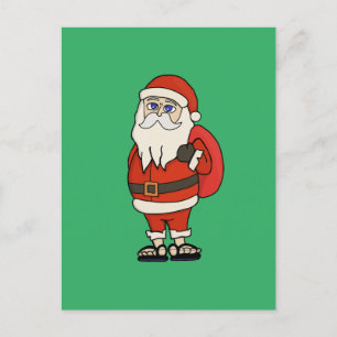 Santa Claus Christmas Flip Flops Postcard
