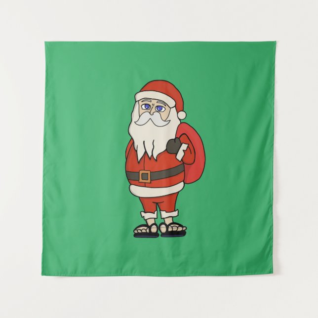 Santa Claus Christmas Flip Flops Tapestry (Front)