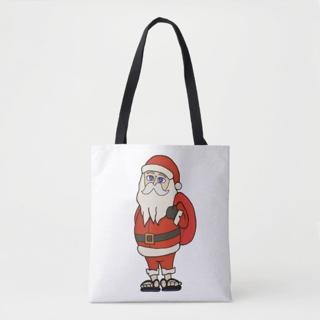 Santa Claus Christmas Flip Flops Tote Bag (Front)