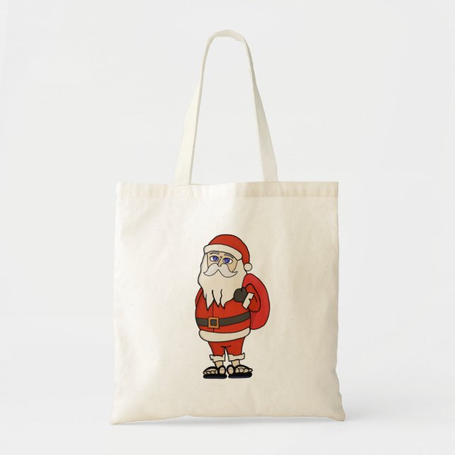 Santa Claus Christmas Flip Flops Tote Bag (Front)