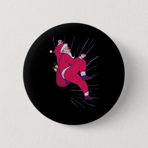 Santa Claus Christmas - Funny Bouldering And Rock 6 Cm Round Badge