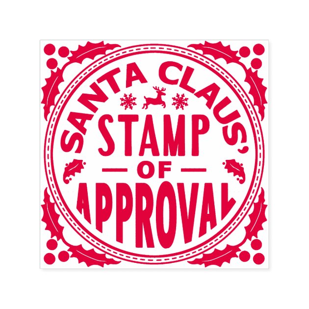 Santa Claus Christmas Funny Stamp of Approval v2 Zazzle