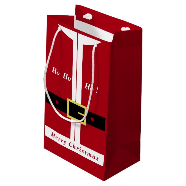 Santa Claus Christmas Gift Bag - Funny (Back Angled)