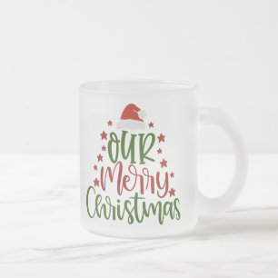 Santa Claus Christmas Gift Frosted Glass Coffee Mug