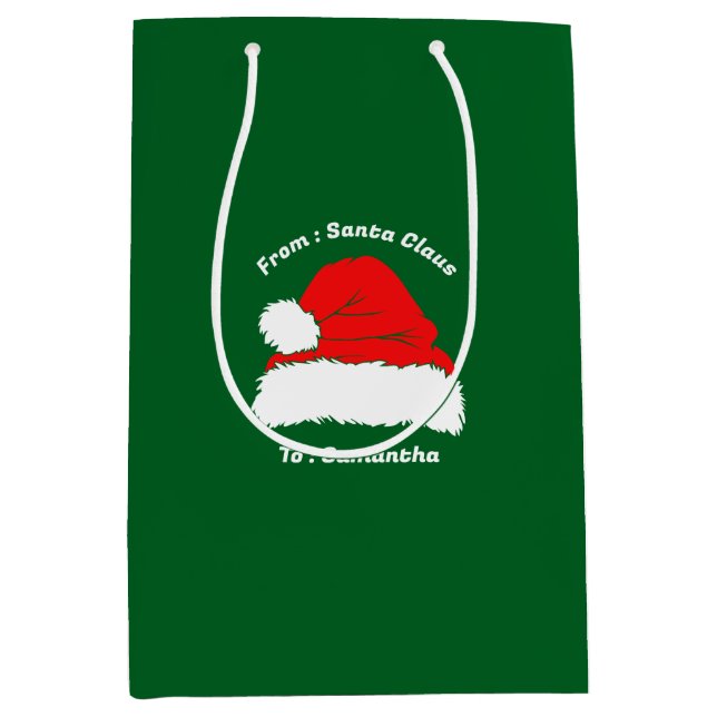 Santa Claus Christmas Gift Medium Gift Bag (Front)