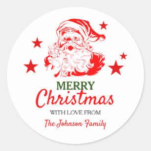 Santa Claus Christmas Gift Personalised Classic Round Sticker