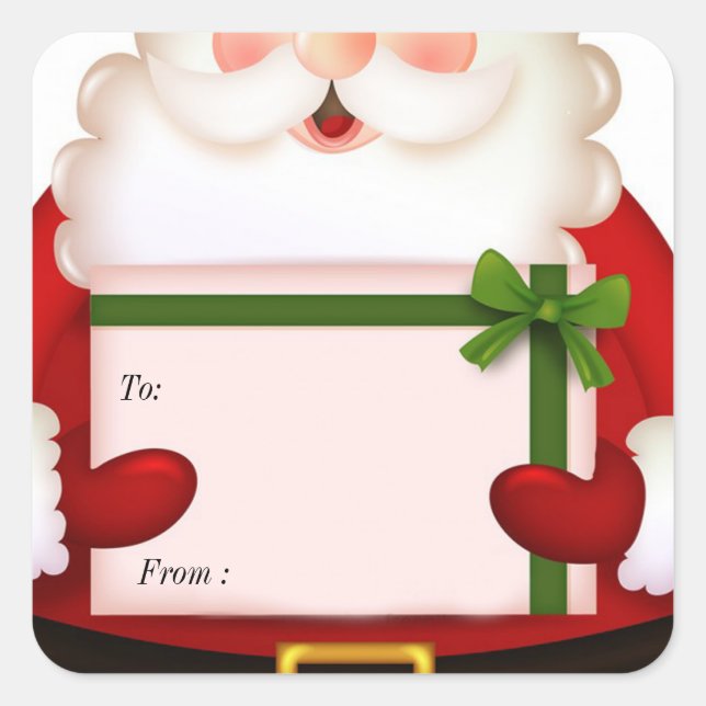 Santa Claus, Christmas Gift Sticker (Front)