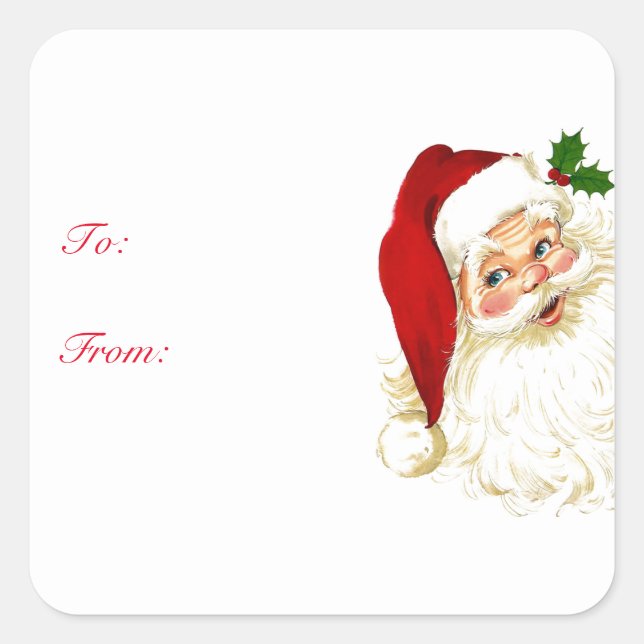 Santa Claus Christmas Gift Tag Stickers (Front)