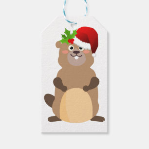Santa Claus christmas gopher Gift Tags