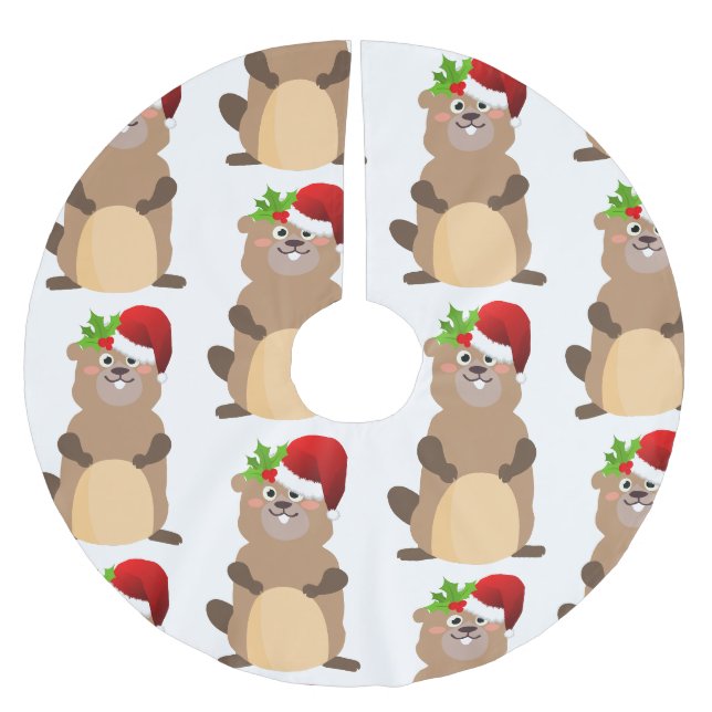 Santa Claus christmas gopher tree skirt (Front)