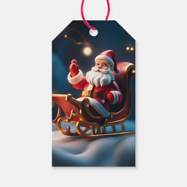 Santa Claus Christmas Holiday Gift Tag (Front)