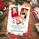 Santa Claus Christmas Holiday Party 2 Photo Thank You Card<br><div class="desc">Santa Claus Christmas Holiday Party 2 Photo Thank You Card</div>