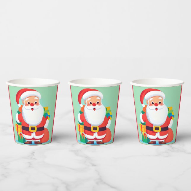 Santa Claus Christmas Holiday Party Paper cup (Multi)