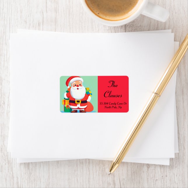 Santa Claus Christmas Holiday Return Address Label (Insitu)