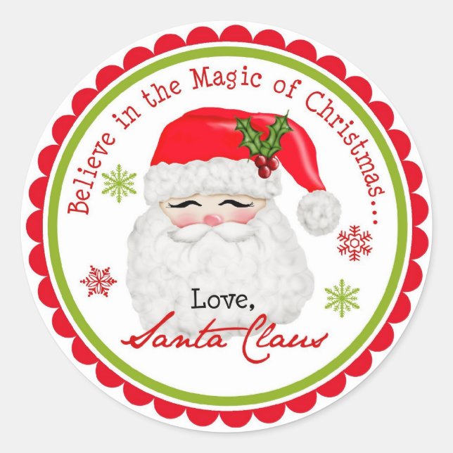 Santa Claus Christmas Holiday Stickers (Front)