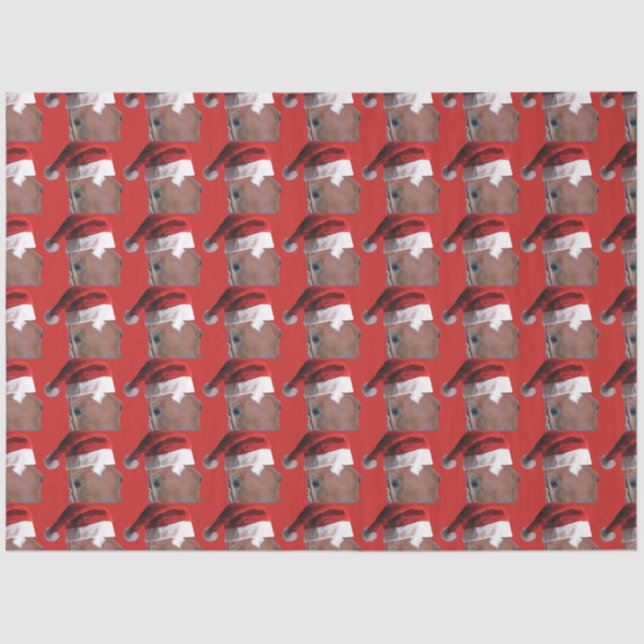 Santa Claus Christmas Horse Tissue Paper (Front)