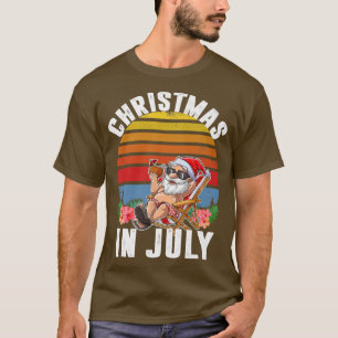 Santa Claus Christmas in July Boys Tropical Hawaii T-Shirt