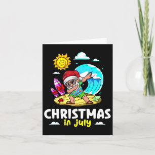 Santa Claus Christmas In July Celebration Summer V Card