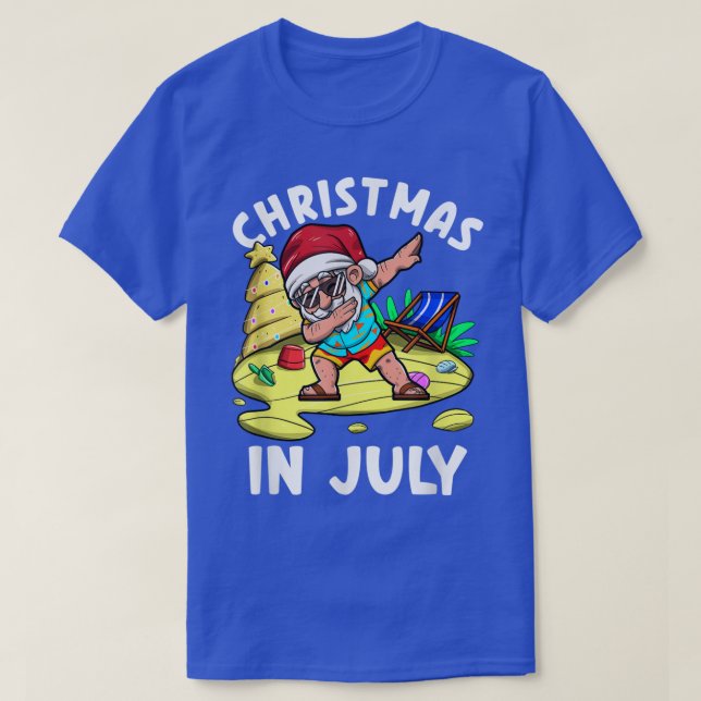 Santa Claus Christmas In July Celebration Summer V T-Shirt (Design Front)