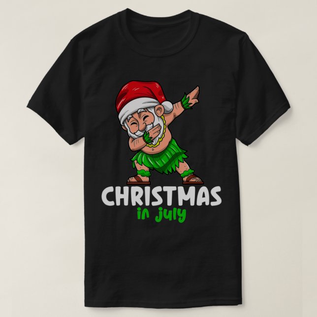 Santa claus christmas in july celebration summer v T-Shirt (Design Front)