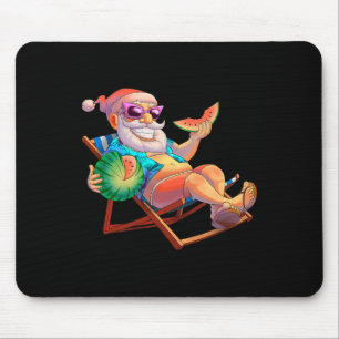 Santa Claus Christmas In July Summer Vacation Beac Mouse Mat