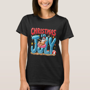 Santa Claus Christmas In July Summer Vibes Beach X T-Shirt