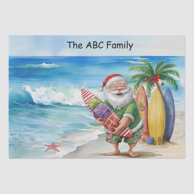 SANTA CLAUS Christmas in July  Tissue Paper (Front)