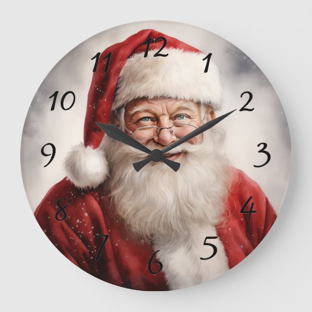 Santa Claus Christmas Large Clock (Front)