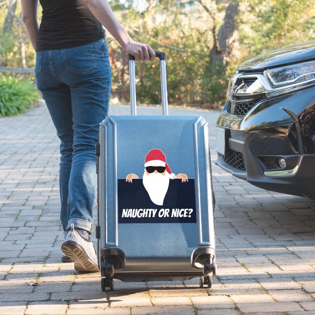 SANTA CLAUS CHRISTMAS LUGGAGE - CAR  DECAL STICKER (Suitcase Insitu)