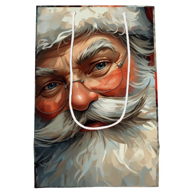 Santa Claus Christmas Medium Gift Bag (Back)