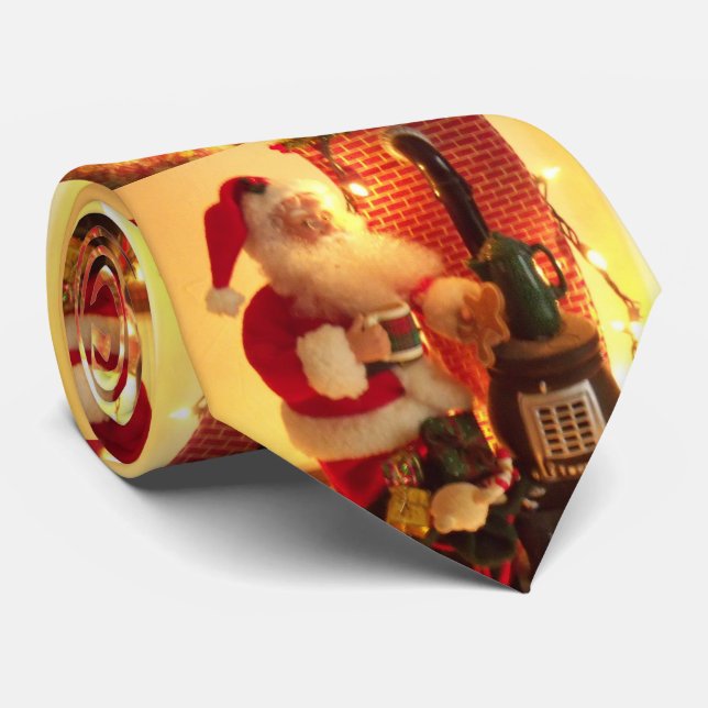 Santa Claus Christmas Men's Tie (Rolled)