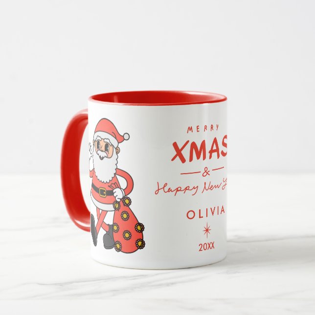 Santa Claus Christmas Mug | Personalised  (Front Left)
