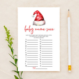 Santa Claus Christmas Name Race Baby Shower Game Stationery