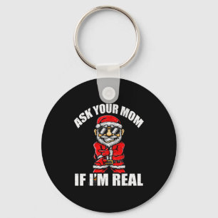 Santa Claus Christmas Naughty Shirt Adult Santa Cl Key Ring