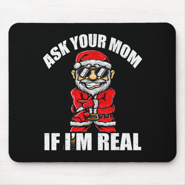 Santa Claus Christmas Naughty Shirt Adult Santa Cl Mouse Mat (Front)