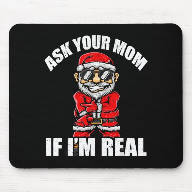 Santa Claus Christmas Naughty Shirt Adult Santa Cl Mouse Mat (Front)