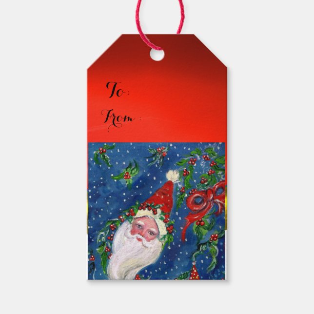 SANTA CLAUS , CHRISTMAS NIGHT GIFT TAGS (Front)