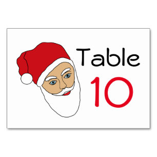 Santa Claus Christmas Number Table Number