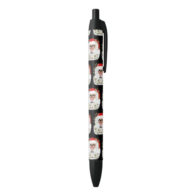 Santa Claus Christmas Party Favour Black Ink Pen (Bottom (Vertical))