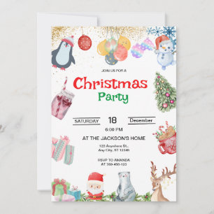 Santa Claus Christmas Party Invitation