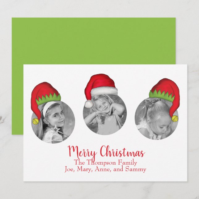 Santa Claus Christmas Photo Card Multi Photo (Front/Back)