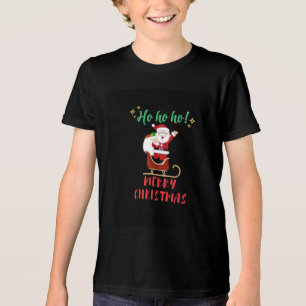 Santa Claus Christmas Sleigh Boy's T-Shirt Tri-Blend Shirt