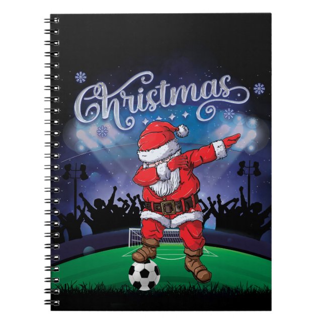  Santa Claus Christmas Soccer  Notebook (Front)