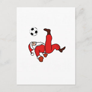 Santa claus Christmas soccer player Holiday Postcard