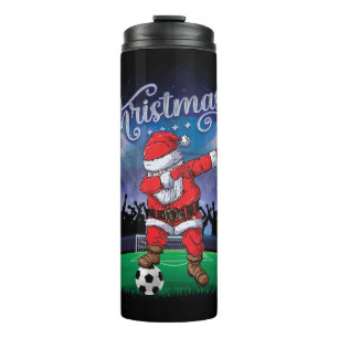 Santa Claus Christmas Soccer Thermal Tumbler