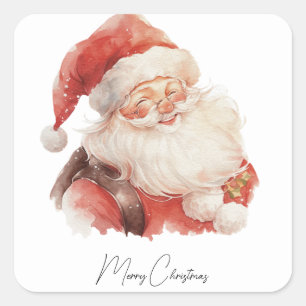 Santa Claus Christmas Square Sticker